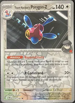 Team Rocket's Porygon-Z 155/182 Sv10: Destined Rivals Reverse Holo Pokemon Card - Image 1
