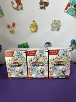 Prismatic Evolutions 3 Factory Sealed Booster Bundles Pokemon Trading Card Game - Image 1