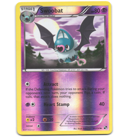 Pokemon 2011 Light Play Swoobat Black & White REVERSE 51/114 Card - Image 1
