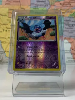 SHIPS SAME DAY Pokemon Card Swoobat 65/113 Reverse Holo Psychic Type 2013 - Image 1
