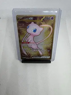 Pokemon TCG Scarlet & Violet Mew EX 205/165 Gold Metal Card NM Condition - Image 1