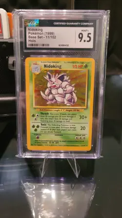 CGC 9.5 MINT Nidoking 1999 Base Set 11/102 Holo Pokemon Card psa - Image 1