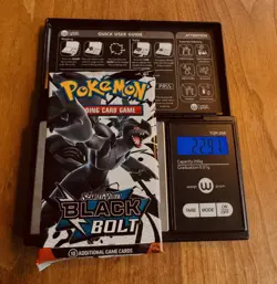 EXTREMELY HEAVY Pokemon TCG S&V Black Bolt Factory Sealed Booster Pack (22.91g!) - Image 1