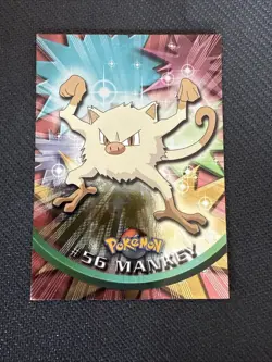 LP MANKEY #56 POKEMON 1995 1996 TOPPS HOLO SERIES 1 TV ANIMATION CARD RARE - Image 1