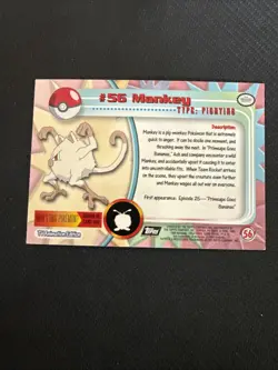 LP MANKEY #56 POKEMON 1995 1996 TOPPS HOLO SERIES 1 TV ANIMATION CARD RARE - Image 2