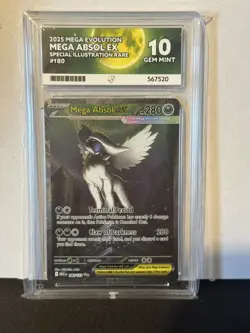 ACE 10 Mega Absol EX Pokemon 180/132 Mega Evolution PERFECT SUBGRADES - Image 1