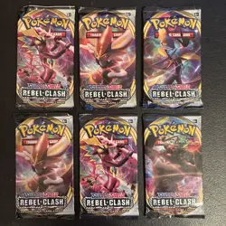 Pokemon TCG Rebel Clash Booster Pack Lot Of 6 Brand New Sealed & Unweighed - Image 1
