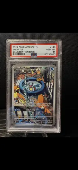 2024 POKEMON SCR EN-STELLAR CROWN ILLUSTRATION RARE #148SQUIRTLE PSA 10 - Image 1