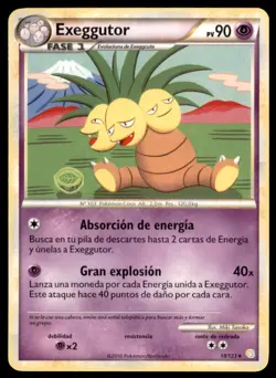 2010 Pokemon HeartGold & SoulSilver Exeggutor Spanish #18 Stage 1/Rare - Image 1