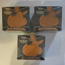 3x Pokemon TCG Shining Fates Elite Trainer Box Sealed - Image 1