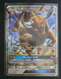 Pokemon Card - Tauros GX Sun & Moon Base Set 144/149 Ultra Rare Full Art SM Holo - Image 1