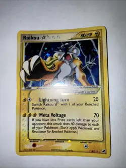 Pokemon TCG Raikou Gold Star EX Unseen Forces Card 114/115 NM - Image 1
