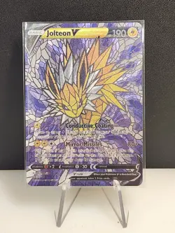 Jolteon CUSTOM Stained Glass Holo Van Gogh Shiny Unbranded Card For Display Only - Image 2