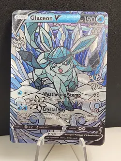 Glaceon CUSTOM Stained Glass Holo Van Gogh Shiny Unbranded Card For Display Only - Image 1