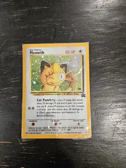 #10 Meowth 2000 Game Boy Black Star Promo Holo Pokemon Card - SEALED - Image 1