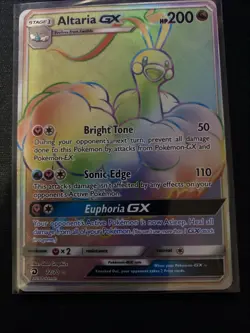Pokemon TCG Altaria GX 72/70 Secret Rare Rainbow Holographic Card Lightly Played - Image 1