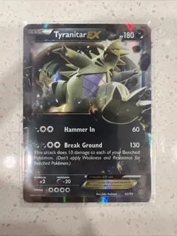 Pokemon TCG Tyranitar EX Ultra Rare Holo Card 42/98 Ancient Origins NM - Image 1