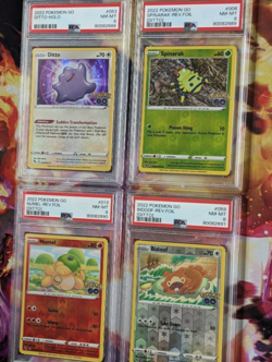 4x SEQUENTIAL PSA 8'S - Numel Spinarak Bidoof Reverse Holo Peelable Ditto Cards - Image 1