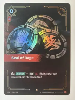 Riftbound TCG League Of Legends Origins Epic Seal of Rage 040/298 NM Card - Image 1