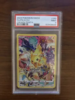 Pokemon Pikachu TCG Holo Card Crown Zenith PSA 9, 160/159, Secret Rare - Image 1