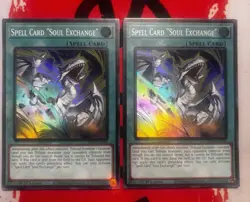 Spell Card "Soul Exchange" X2 INFO-EN100 1st Ed Super Rare Yu-Gi-Oh! - Image 1
