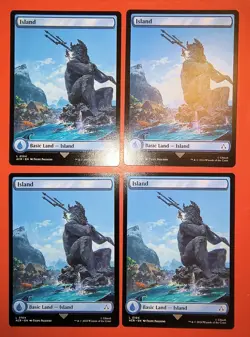 4X PLAY SET: MTG - MAGIC /BASIC LAND: ISLAND FULL ART/REG. FINISH/ #104, ACR - Image 1