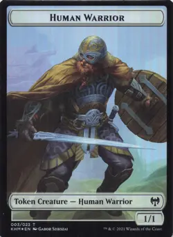 Koma's Coil // Human Warrior Foil Token KHM #7 - Image 2