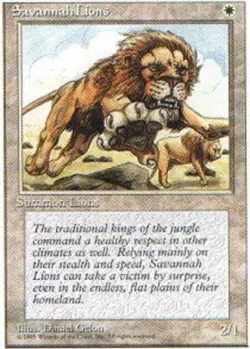 1 x Savannah Lions - Fourth Edition - Heavy Play - MTG - Image 1