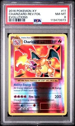 2016 Pokemon Charizard Reverse Holo XY Evolutions #11/108 PSA 8 - Image 1