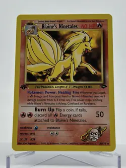 Pokemon - Blaine's Ninetales - 21/132 - Gym Challenge - 1st Edition - Image 2
