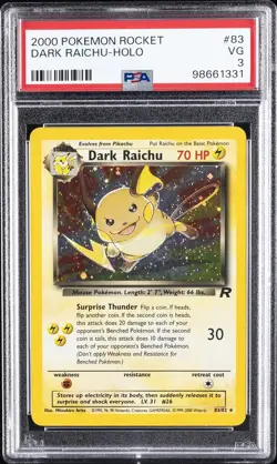 2000 POKEMON ROCKET #83 DARK RAICHU-HOLO PSA 3 - Image 1