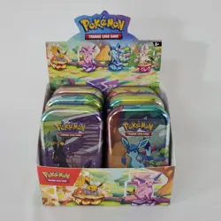 Pokemon TCG Prismatic Evolutions LOT Of 6 Mini Tins Set w/Display Box - Sealed - Image 1