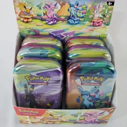 Pokemon TCG Prismatic Evolutions LOT Of 6 Mini Tins Set w/Display Box - Sealed - Image 2