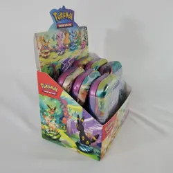 Pokemon TCG Prismatic Evolutions LOT Of 6 Mini Tins Set w/Display Box - Sealed - Image 3