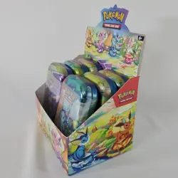 Pokemon TCG Prismatic Evolutions LOT Of 6 Mini Tins Set w/Display Box - Sealed - Image 4