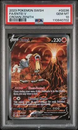 2023 Pokemon Entei V GG36/GG70 Crown Zenith PSA 10 GEM MINT 💎 - Image 1