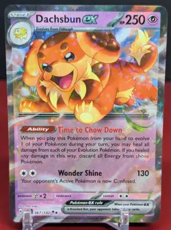 Pokemon Dachsbun ex #067/142 Scarlet & Violet Stellar Crown Double Rare Holo - Image 1