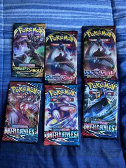 Pokemon TCG Battle Styles Darkness Ablaze Sword And Shield. Lot of 6 - Image 1