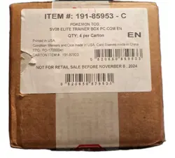 Surging Sparks Pokemon Center Exclusive ETB - Case of 4 SEALED Elite Trainer Box - Image 1