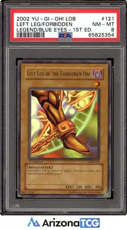 Yu-Gi-Oh! 2002 Left Leg Of The Forbidden One LOB-121 1st Edition PSA 8 - Image 1