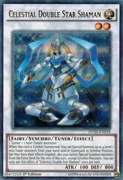 DUSA EN018 Celestial Double Star Shaman Ultra Rare 1st Edition NM YuGiOh TCG - Image 1