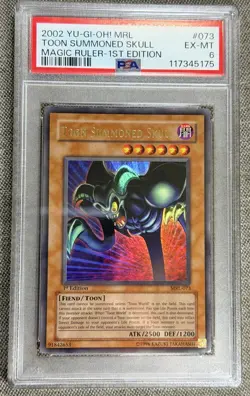 2002 YU-GI-OH! MRL-MAGIC RULER 1ST EDITION #073 TOON SUMMONED SKULL PSA 6 - Image 1