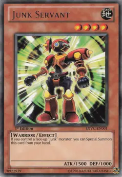 Yugioh Junk Servant EXVC-EN001 Rare 1st Edition LP - Image 1