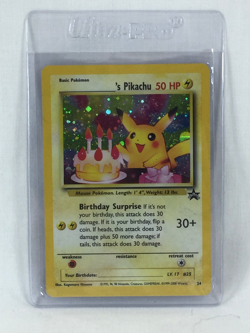 2000 Pokemon Black Star Promo Holo Card 24 Birthday Pikachu NM Unplayed - Image 2
