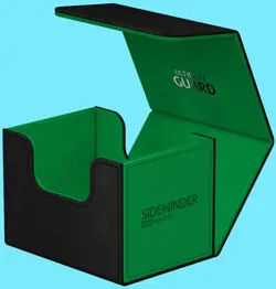 ULTIMATE GUARD SYNERGY BLACK / GREEN 100+ SIDEWINDER DECK CASE Card Storage Box - Image 1