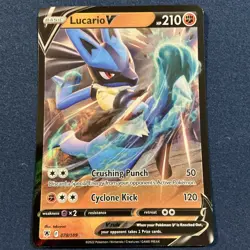Lucario V 078/189 Ultra Rare Holo Astral Radiance LP Pokemon Card - Image 3