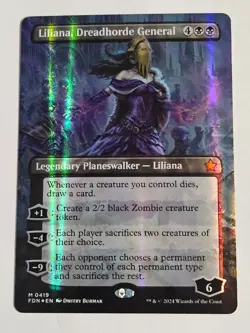Liliana, Dreadhorde General (Borderless) (Mana Foil) Foundations Foil - Image 1