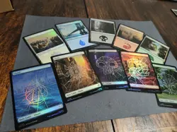 10x FOIL Spider-Man SPM Magic the Gathering, 5 Spiderweb Full Art + 5 Basic Land - Image 2