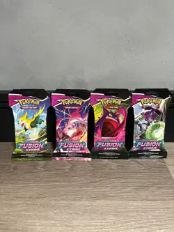 🌟 Pokemon TCG x4 Fusion Strike Sleeved Booster Pack Art Set. .All New & Sealed✅ - Image 1
