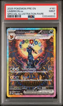 2025 POKEMON PRE EN-PRISMATIC EVOLUTIONS #161 UMBREON EX PSA 9 - Image 1